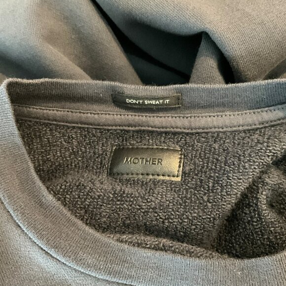 Mother Denim The Push and Shove Sweatshirt Faded Black Padded Shoulders Size S - Picture 6 of 11